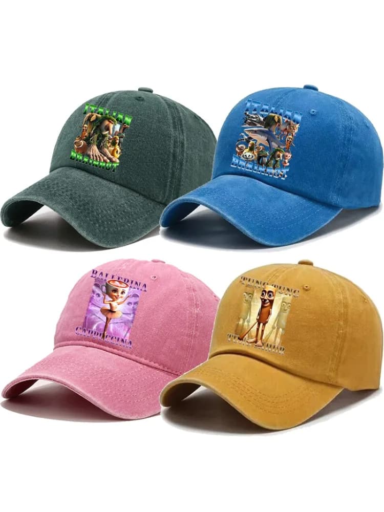 Tralalero Tralala Baseball Cap Tungtung Sahur Brainrot Sun Hat Men Women Outdoor Sport Sunbonnet Adult Retro Headgear Gift