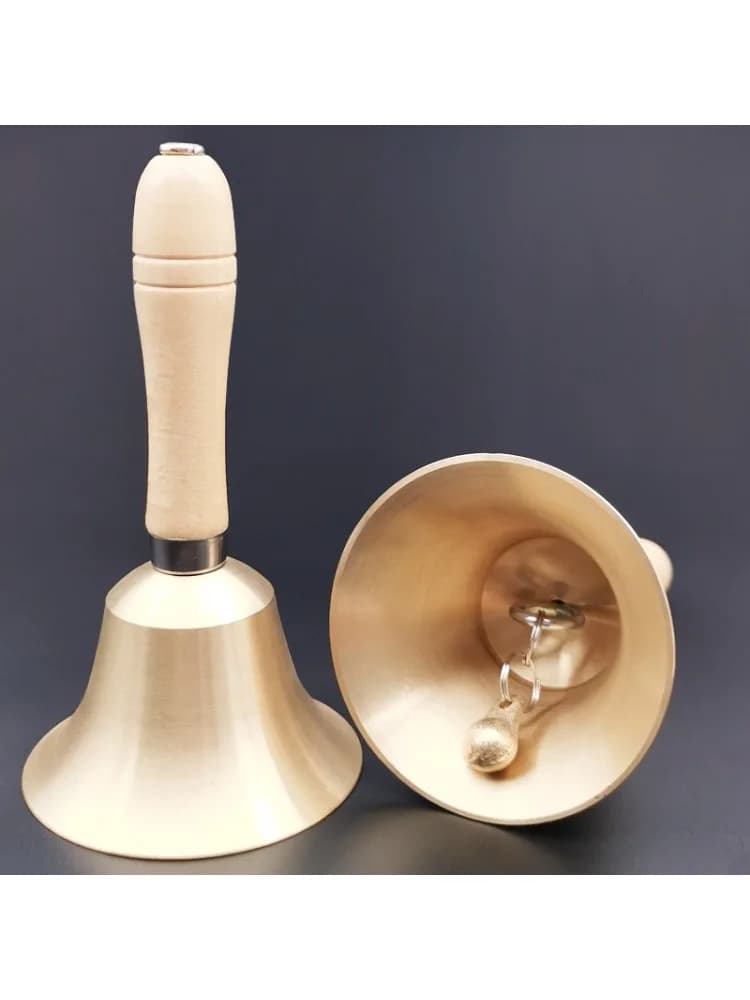1PCS Big Christmas Bells Handheld Bell Santa Claus Distribute Gifts Summoning Bell Clear Brass Sound