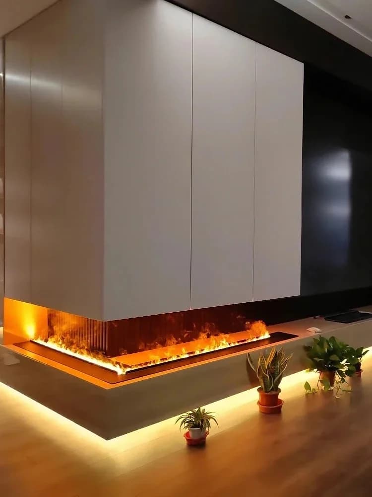 Nordic Embedded Fireplace with Fire Imitation for Living Room 3D Atomizing Fireplace Light Luxury Decorative Electric Fireplaces