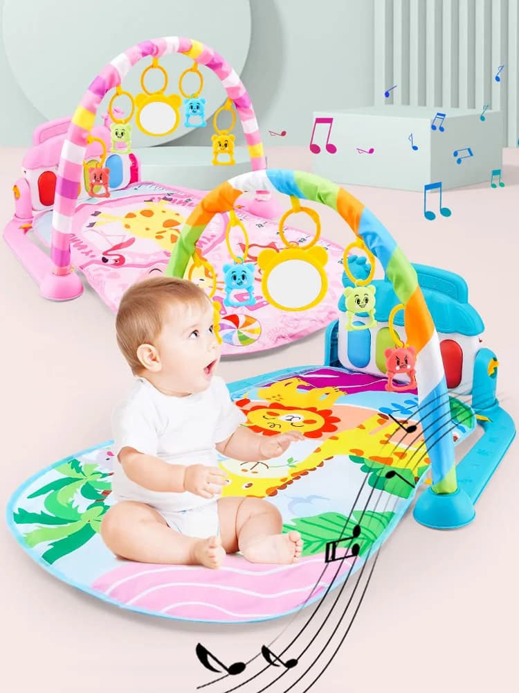 Baby Fitness Stand Music Play Gym Activity Toys Newborn Piano Crawling Blanket Pedal Game Pad Early Education 0-36 Months Gifts