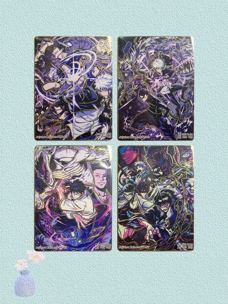 Anime Demon Slayer Jujutsu Kaisen Farang Metal Card Certificates Collectible Cards Christmas Birthday Gifts Children's Toys