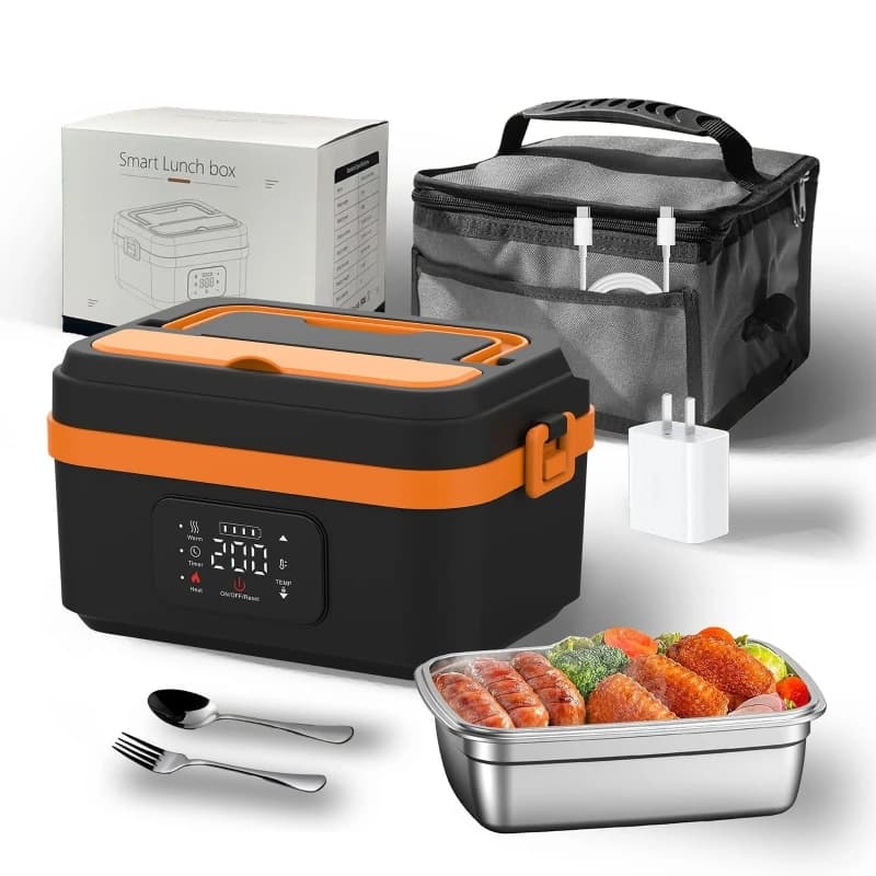 Cordless Electric Lunch Box Portable Rechargeable Lunch Box No Water Needed Wireless Heating Lunch Box For Work/Travel