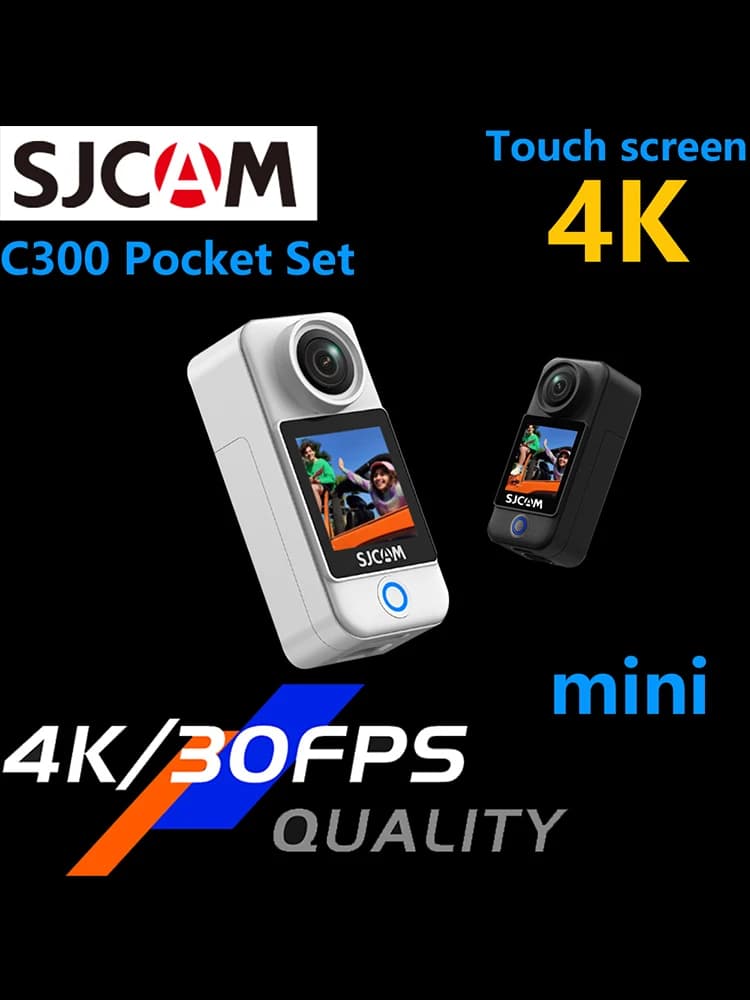 SJCAM C300 Pocket Mini Travel Action Camera 1/2.8" CMOS Sensor Vlog Combo 4K 30FPS Video 30M Waterproof Set Motorcycle Sport Cam