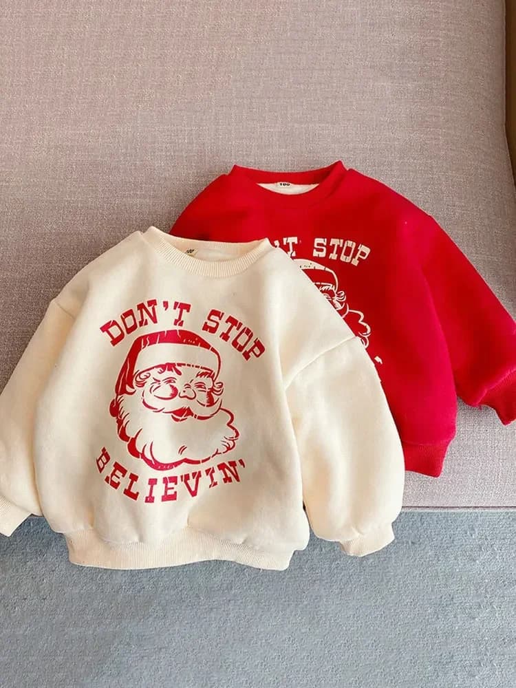 Christmas Children Sweater Winter Warm Tops for Kids Fleece Girls Sweatshirts Boys Hoodies Baby Pullover Outerwear Clothes