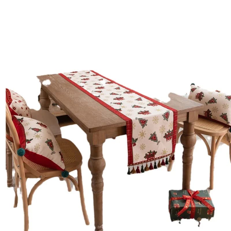 Christmas Table Runner Christmas Decoration Tablecloth Table Setting Dining Vintage Wedding Family Party Placemat Table Decor