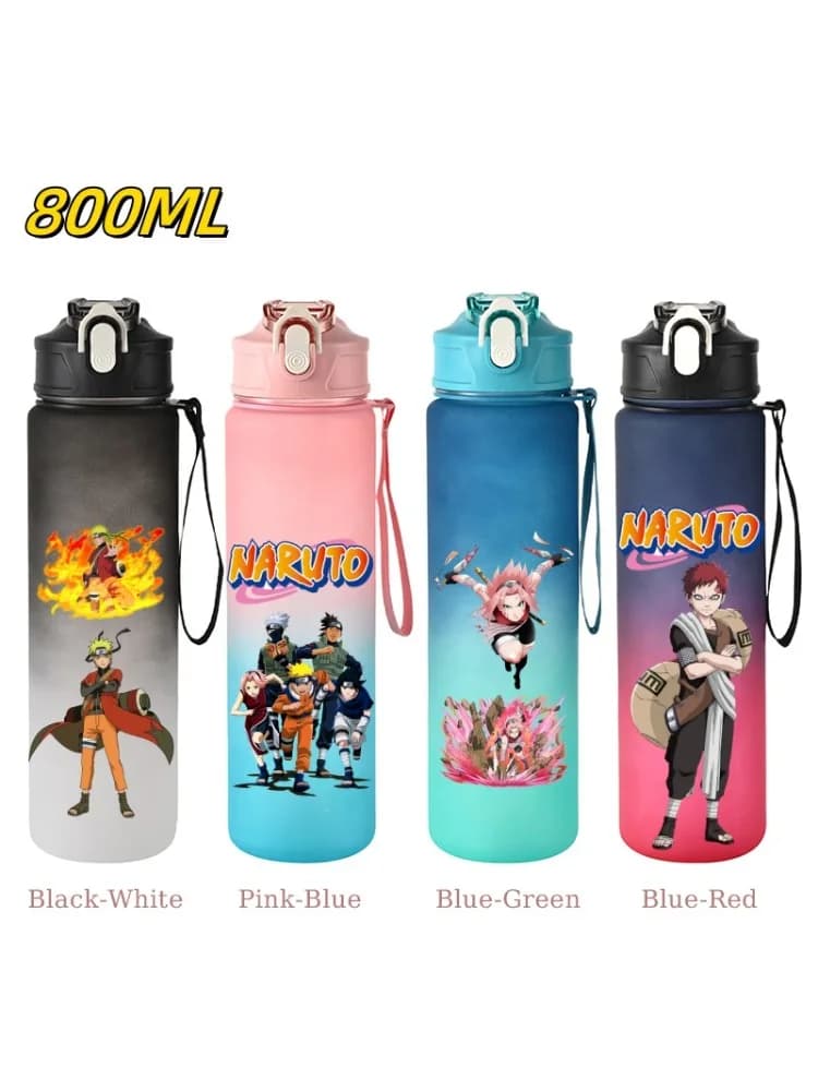 800ML NARUTO Straw Leak Proof Locking Flip Cover for Water Bottle Portable Sport Water Bottle Ideal for Fitness Sports Outdoor