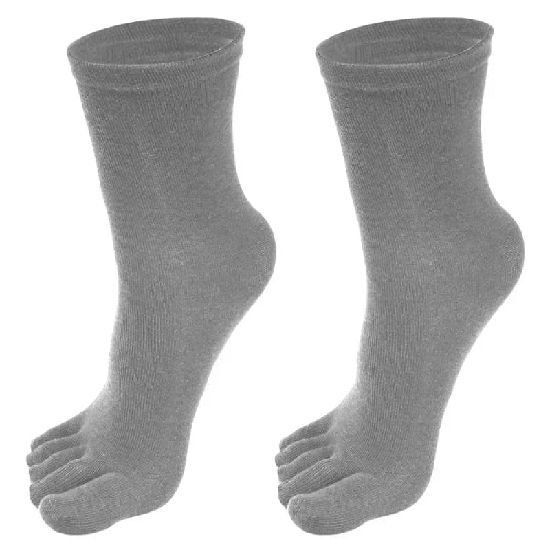 Toe Long Socks Autumn Winter Men Solid Color Warm Cotton Five Fingers Socks Daily Sports Running In Tube Socks Fashion Accessory