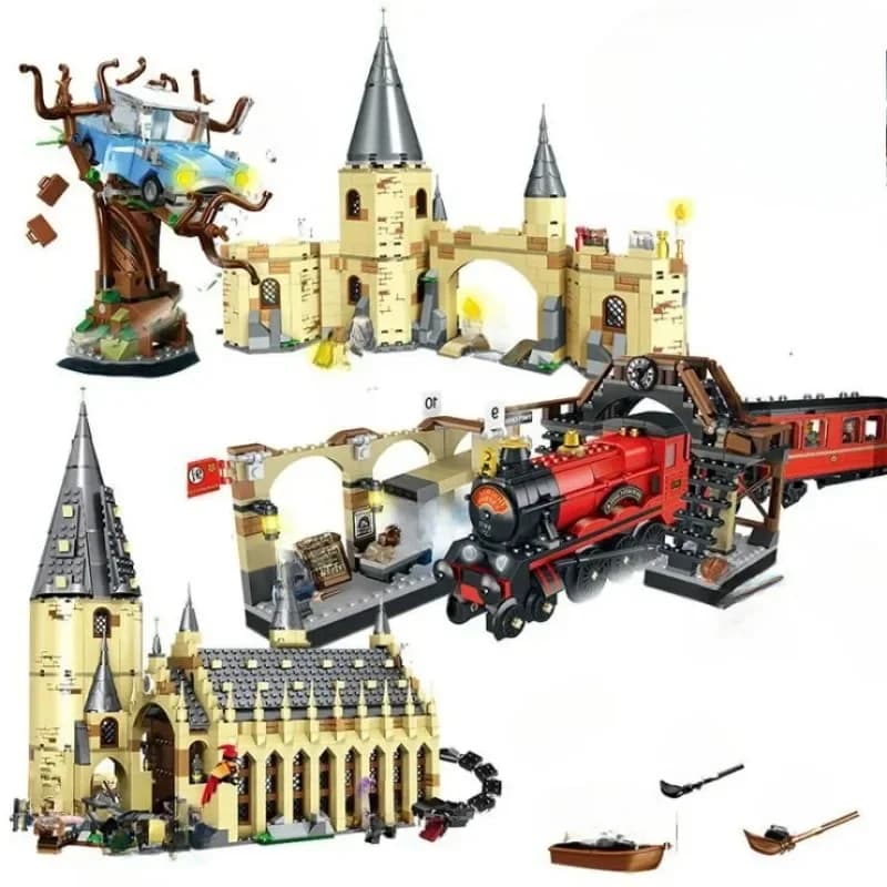 Castle Voldemort Clock Tower Magic Castle Architecture Building Blocks Model Toys for Children Gift
