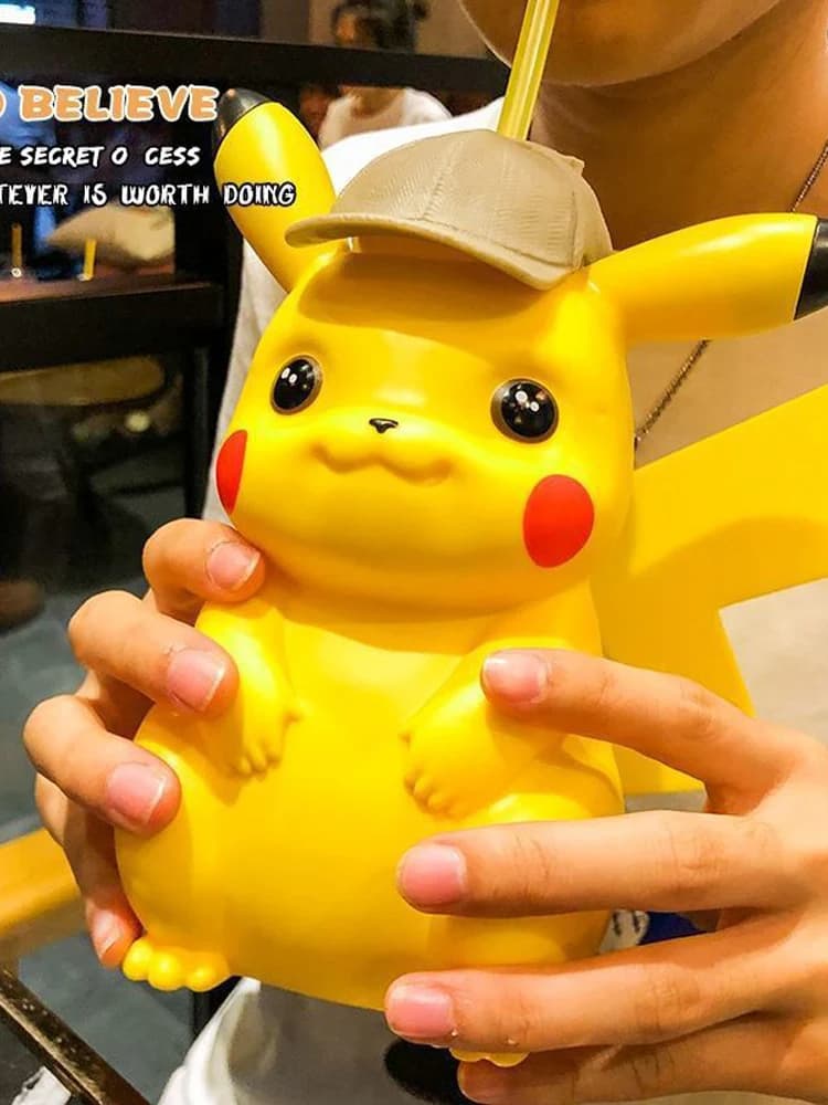Pokemons Detective Water Cup Anime Kawaii Decorate Student Water Cup Creativity Portable Sippy Cup Surrounding Gift Wholesale