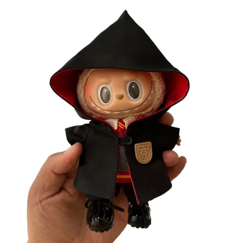 For 17cm Labubu Doll Clothing School Magic Academy Fashionable Suit Cape Suit Clothing Shoes Glasses Accessories Gift Christmas