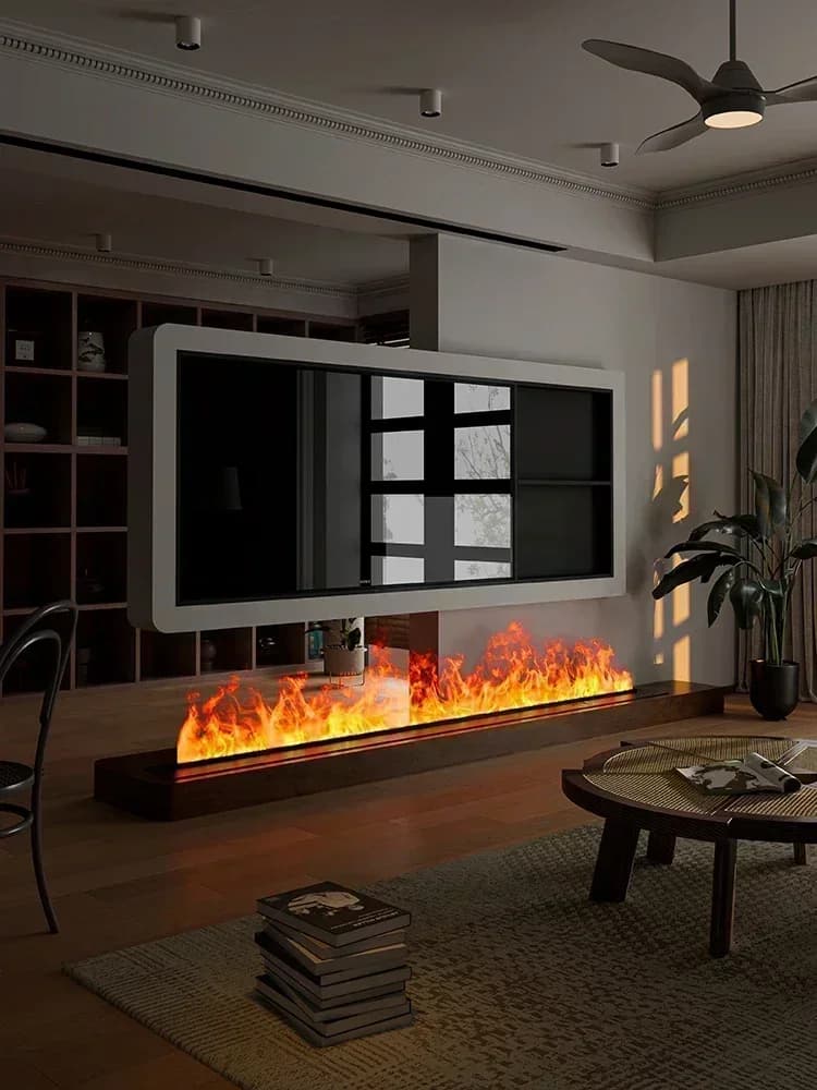 Smart 3D Atomized Fireplace LED Colorful Flame ECO Water Vapor Electric Fireplace for Living Room TV Wall Decor