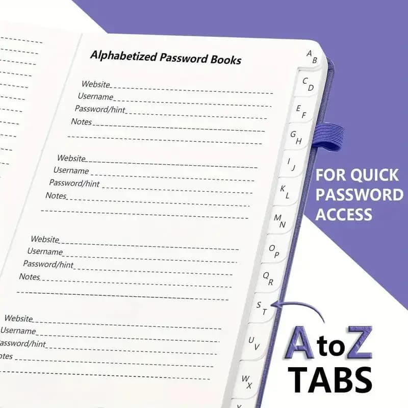 Password Book with Alphabetical Tabs. Hardcover Password Keeper Notebooks,Password Logbook Journal,Address Organizer Pocket Size