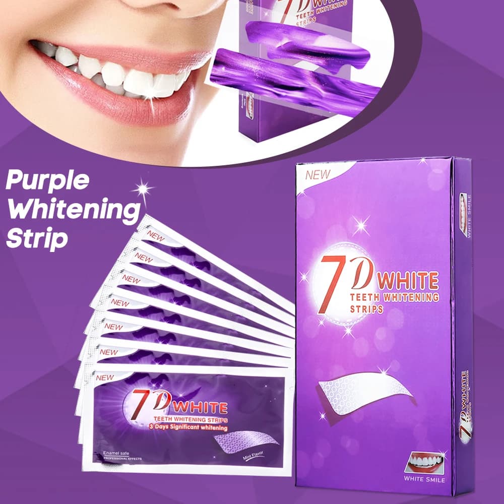 Purple Teeth Whitening Strip No Sensitive Teeth Bleaching Strip Colour Corrector Instant Teeth Clean Strip,At-Home Teeth Whiter