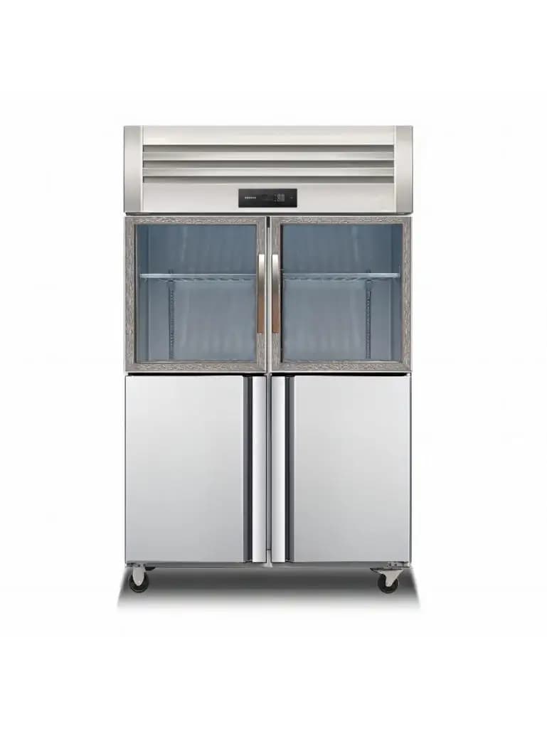 2025 Commercial 4-Door Stainless Steel Refrigerator - Single Temperature Zone, Heavy Duty for Restaurants & Retail Shops