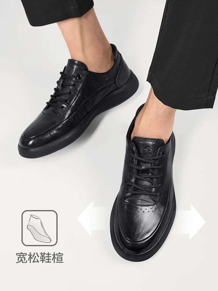 GOLDEN CAMEL Men's Sports Shoes Soft Sole Male Sneaker Comfortable Middle-aged Dad Casual Business Genuine Leather Shoes for Men