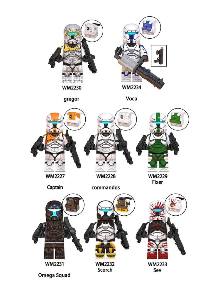 ARC Trooper Fives Clone Trooper Republic Commando Building Block Fixer Gregor Scorch Sev Voca Sandtrooper WM6124 X0305 Brick Toy