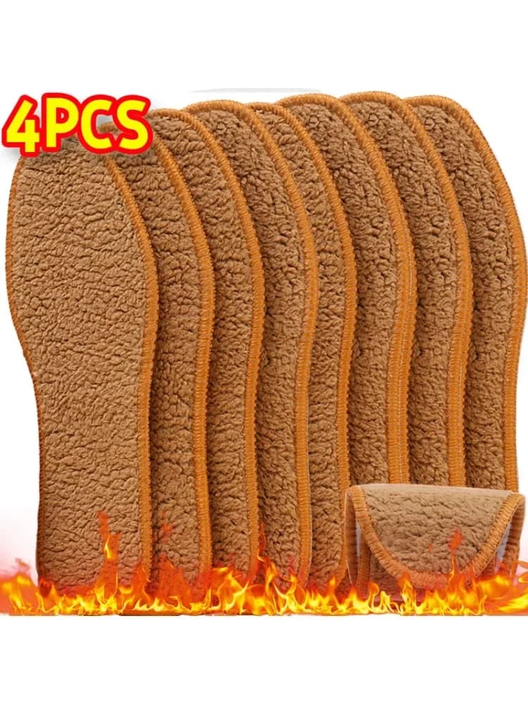 Self Heated Thermal Insoles for Shoes Wool Thicken Warm Soft Shoes Pads Breathable Insoles for Feet Care Winter Accessories