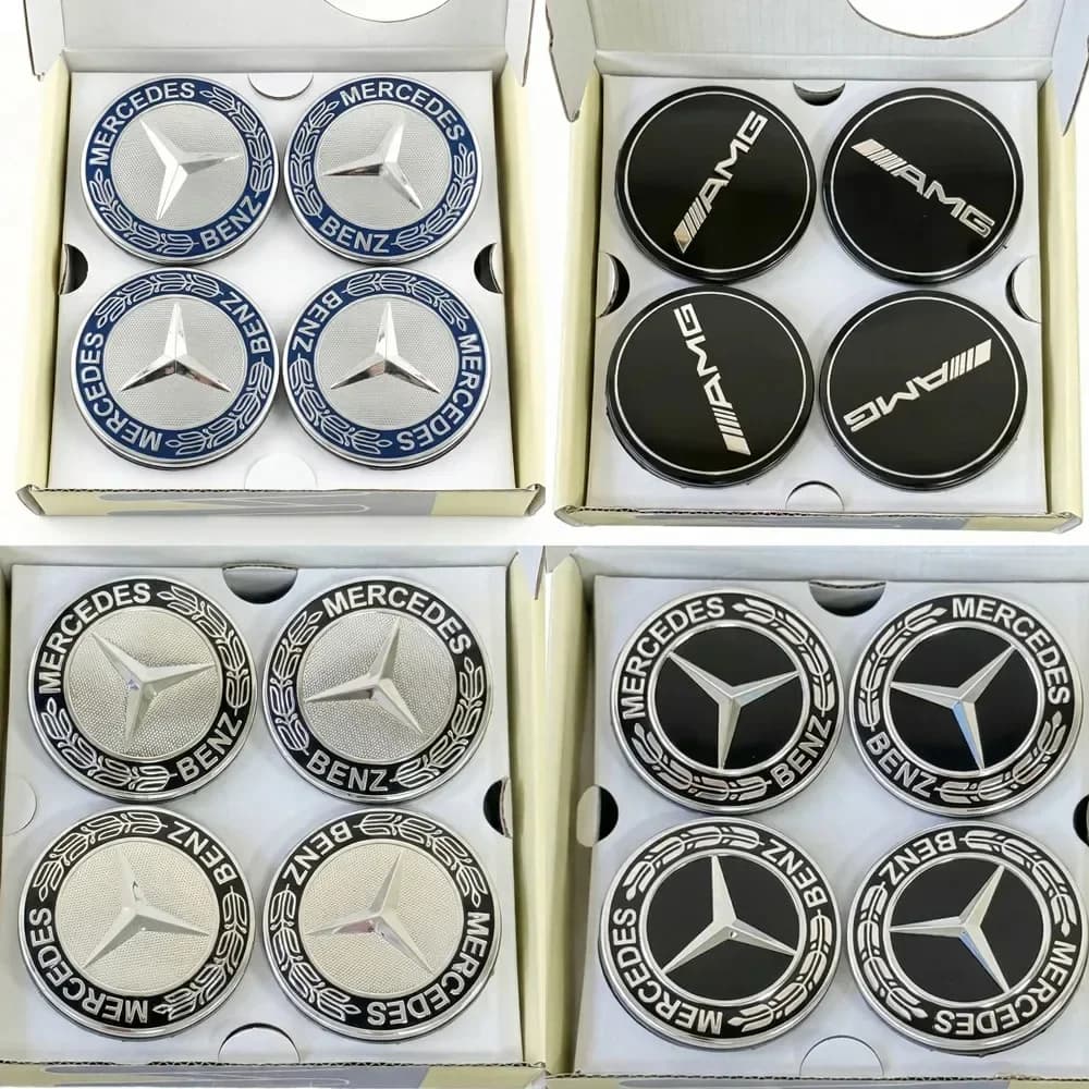 4Pcs 75MM Floating Wheel Center Caps Hubcaps for Mercedes Benz C E A B S Class GLE GLA GLB GLC GLS AMG W203 W204 W205 W176 W177