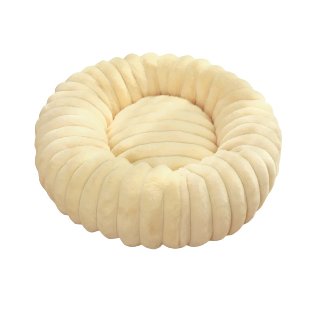 Pet Nest High Weight Straight Strip Rabbit Plush Pet Pad Long Hair Round Cat Nest Pumpkin Dog Nest Winter Warm Dog Bed Dog Nest