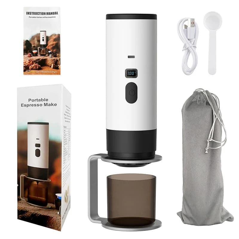 7800mAh Long-Lasting 3-in-1 Portable Coffee Maker, Electric Capsule Coffee Machine for Car, Travel & Camping