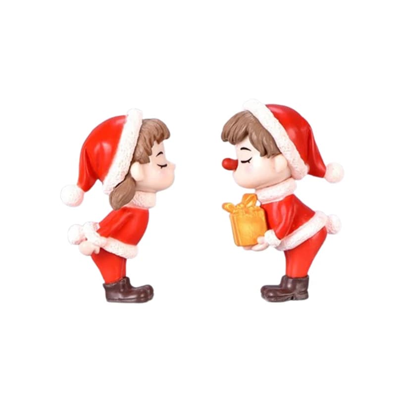 1-20Pairs Mini Christmas Couple Dolls DIY Christmas Decoration Accessories Cute Christmas Couple Dolls Desktop Ornaments