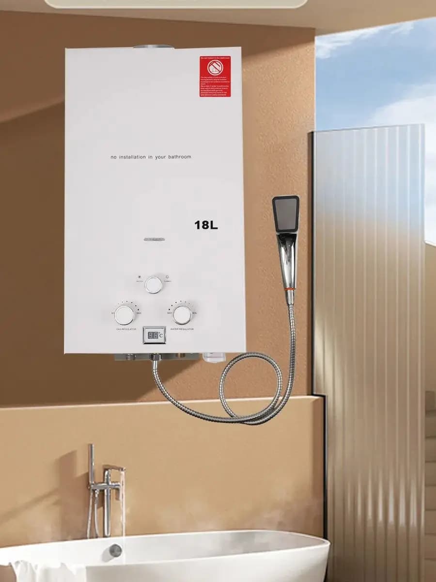 Hot Water Heater Instant Gas Water Heater Propane Gas Boilerr 6-18L Home Appliance Heaters Outdoor Camping With Shower Head Kit