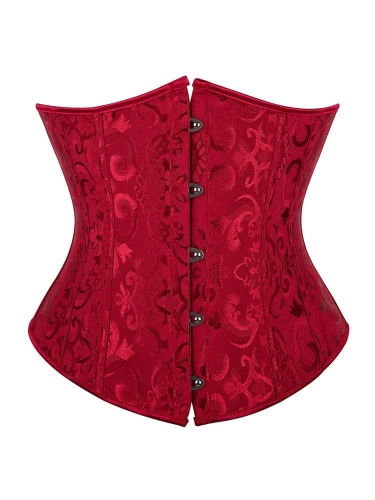 Underbust Corset Belt Plus Size Gothic Corset Lace Up Jacquard Corset Top Vintage Waist Corset for women Black Red Green Gold