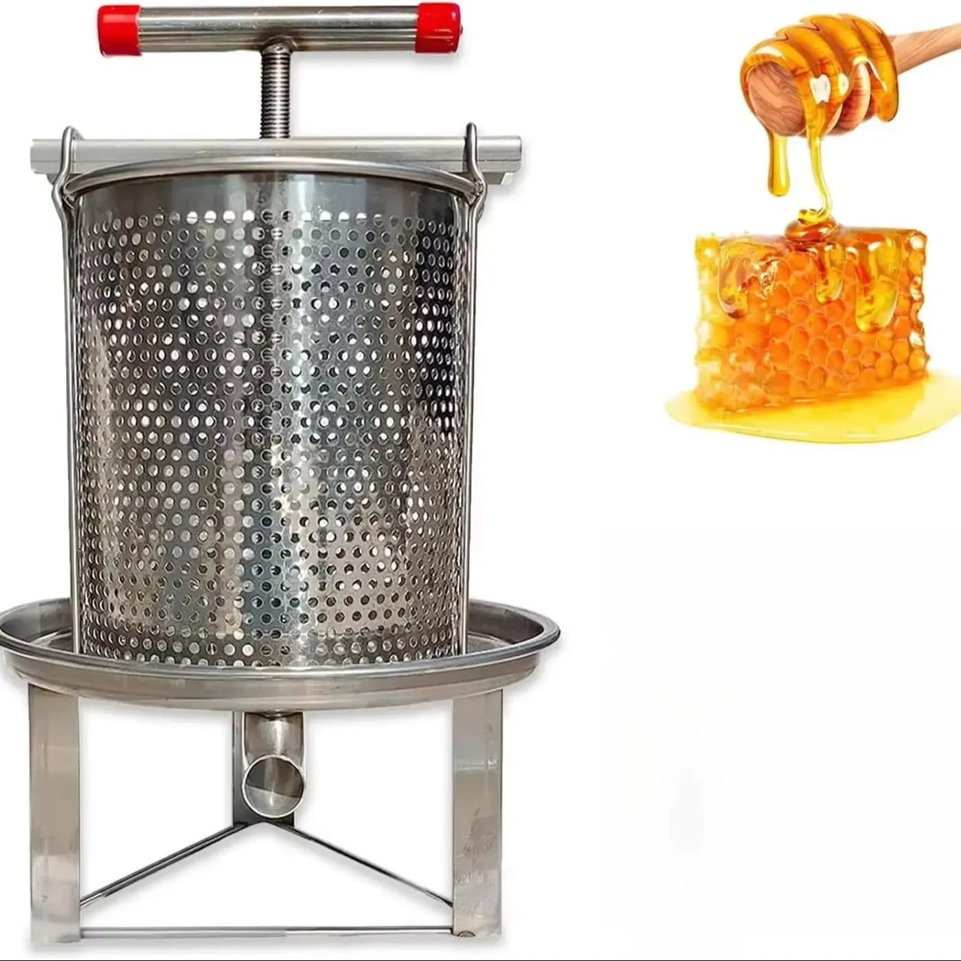 Stainless steel honey press small home wax extractor, natural honey extruder, medium bee honey extraction juice tool, wine press