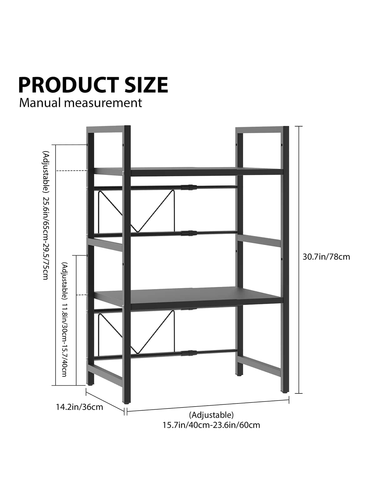 Extendable Microwave Rack, 3 Tier Microwave Rack with 6 Hooks, Microwave Rack, Kitchen Countertop Organiser