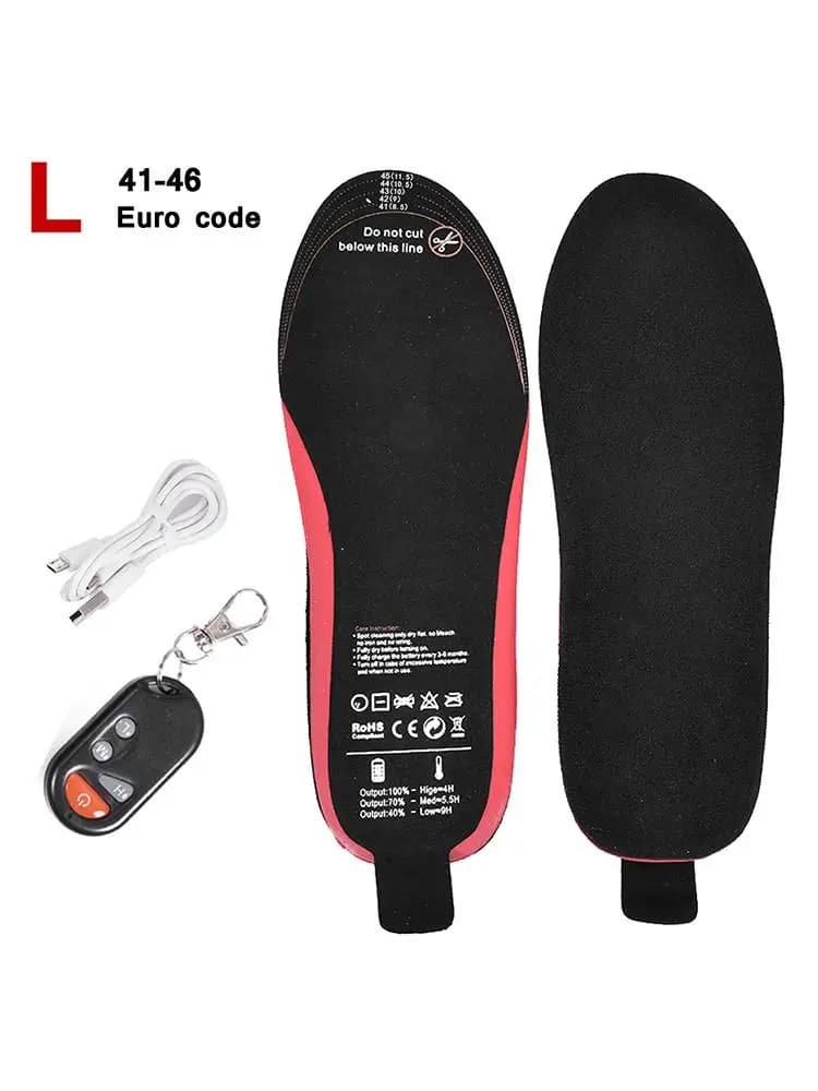 2100Mah Battery Rechargeable Heated Shoes Insoles Wireless Remote ControlledAdjustable Temperature Foot Warmer For Men Women