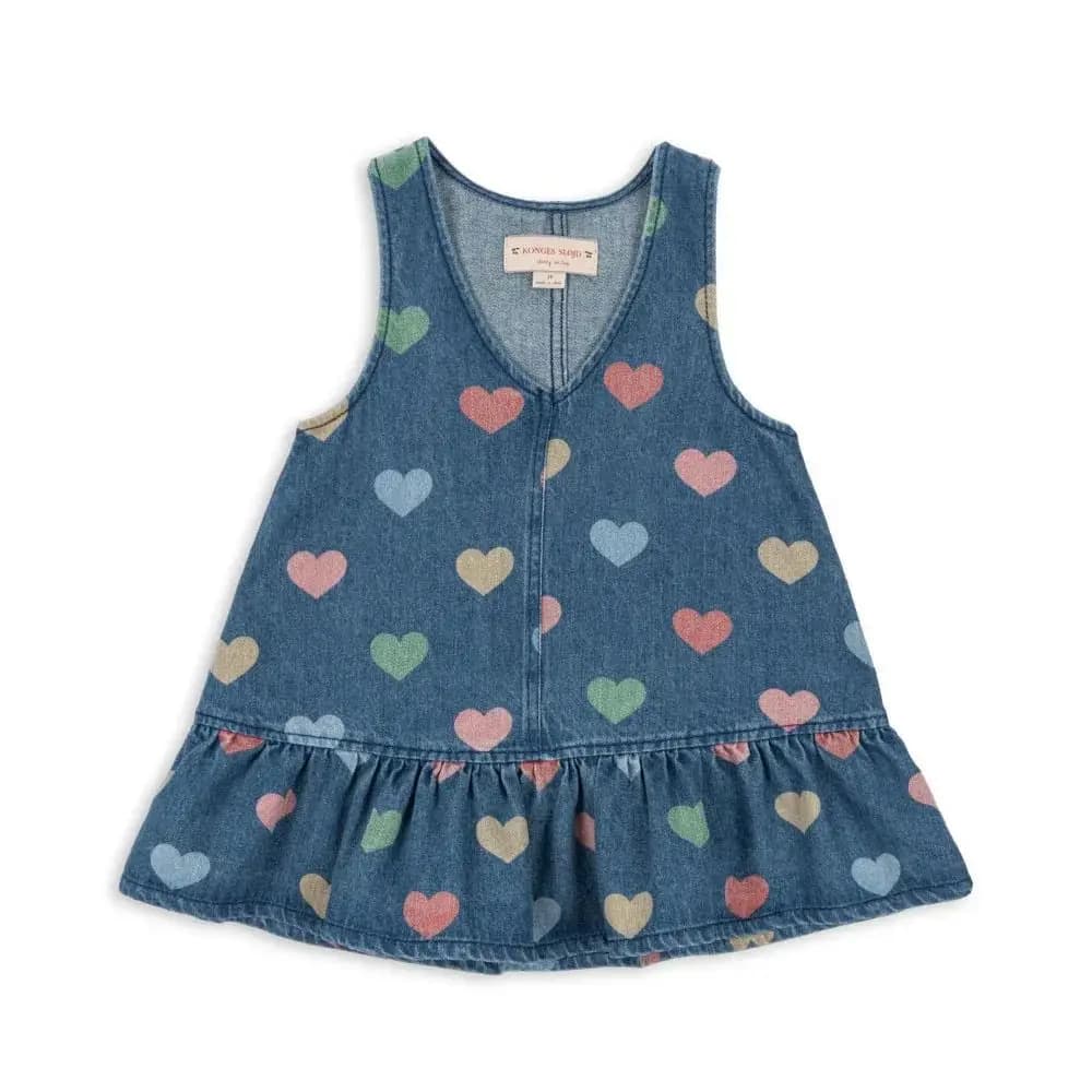 2025 New KS Autumn Toddler Kids Girls Cute Heart Print Dress Long Sleeve Children Denim Jacket Coats Jean Pants Clothes