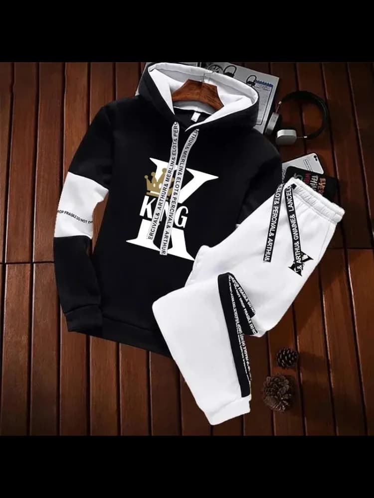 Outdoor Quality Autumn Winter Simple Daily Men's Tracksuit Casual Sports Hooded Single Sweatshirts And Sweatpant Comfort Jogging