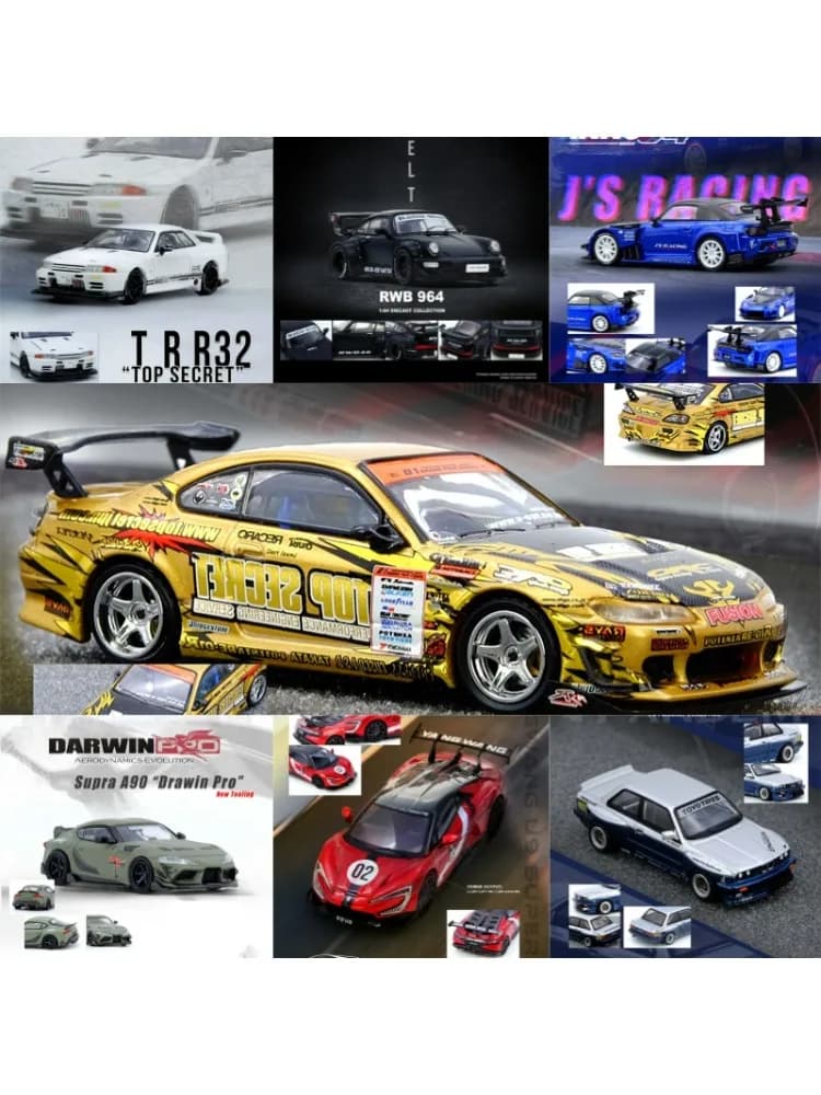 [PreSale] INNO 1:64 SUPRA (A80) TOP SECRET GT300 R89C RX7 MR2 SW20 GR86 PANDEM R32 R33 R34 SAVANNA RX3 S15 Diecast Model Car