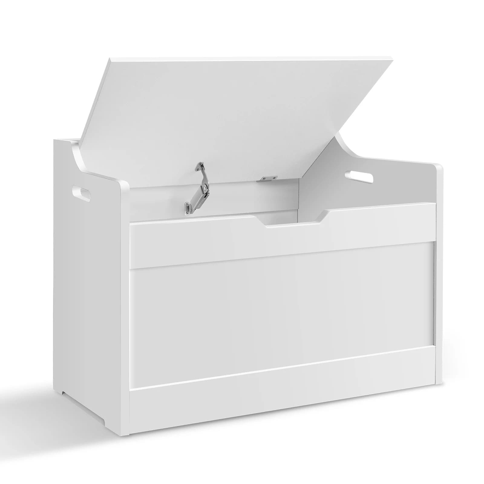 Wooden Storage Box with Lid Bench, 2-in-1 Toy and Blanket Box for Playroom or Bedroom, Large Capacity,Safety Hinges