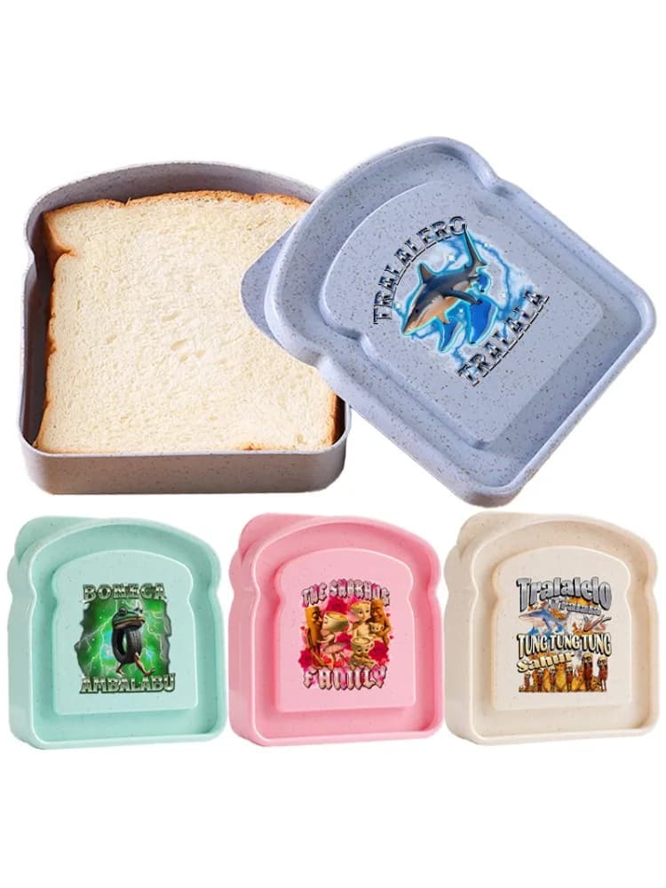 Tralalero Tralala Bento Lunch Box Kids Italian Brainrot Bread Food Storage Containers Children School Picnic Sandwich Case Gift