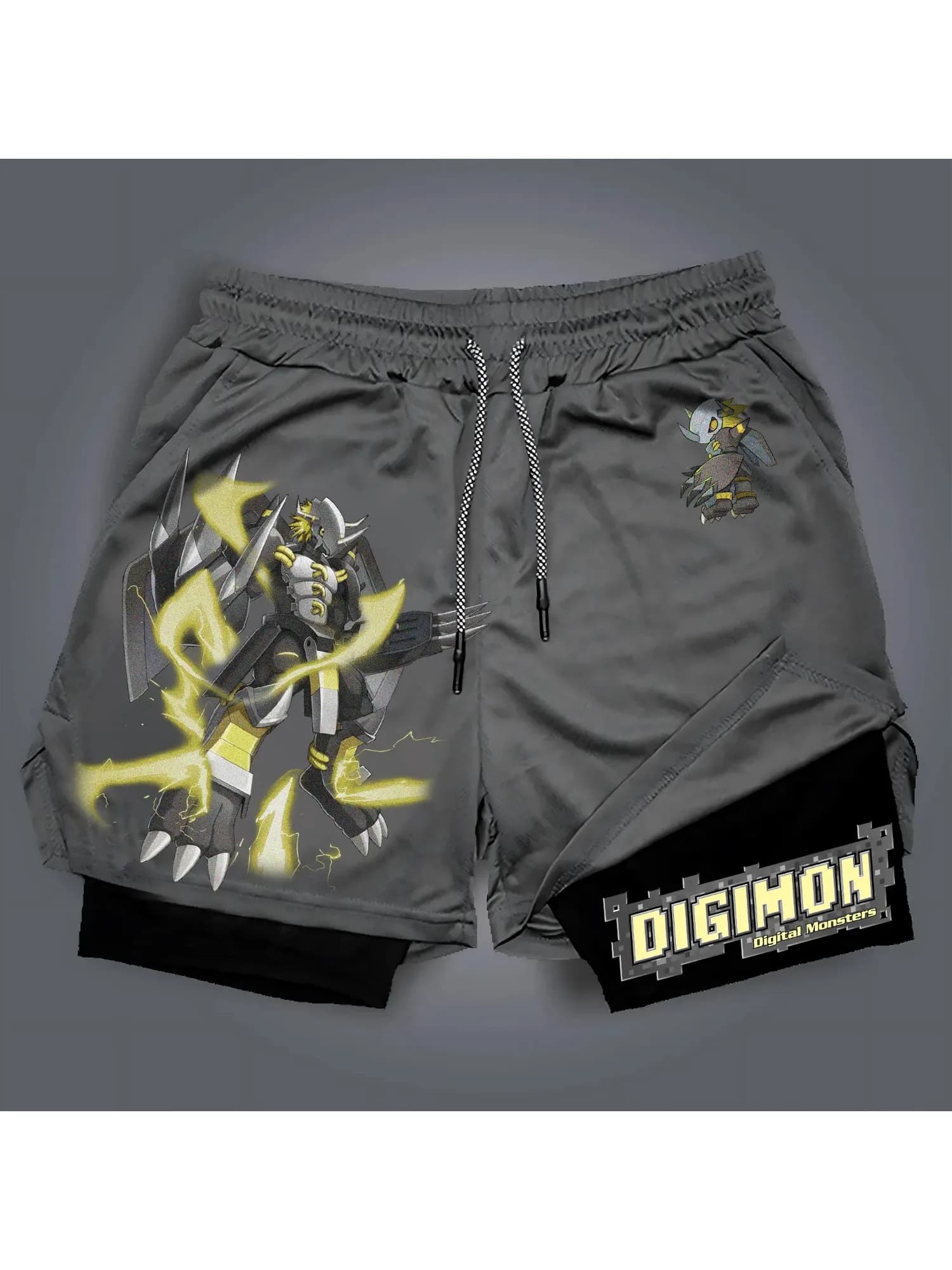 Digimon Peripheral Products Digital Monster Print Men's Shorts Streetwear GYM Sports Men's 2025 Summer Fashion Street Shorts