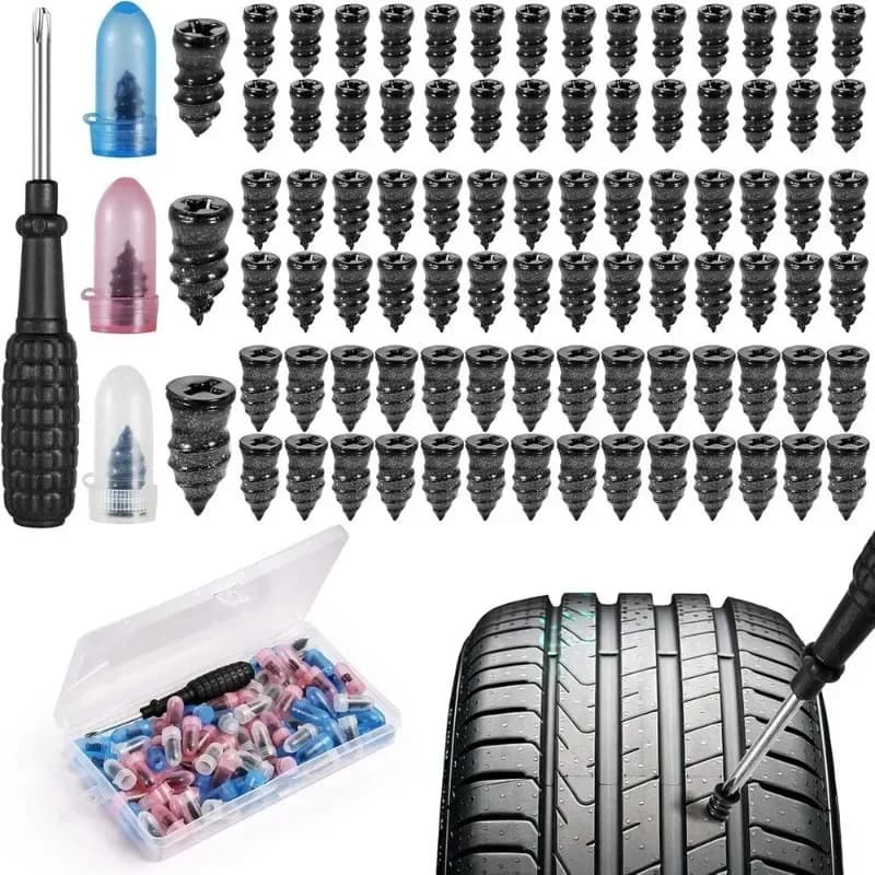 85PCS Tire Repair Screws Puncture Set Vacuum Car Tyre Repair Rubber Nail Set Tubeless Repair Tools Kit for Motorcycle Truck