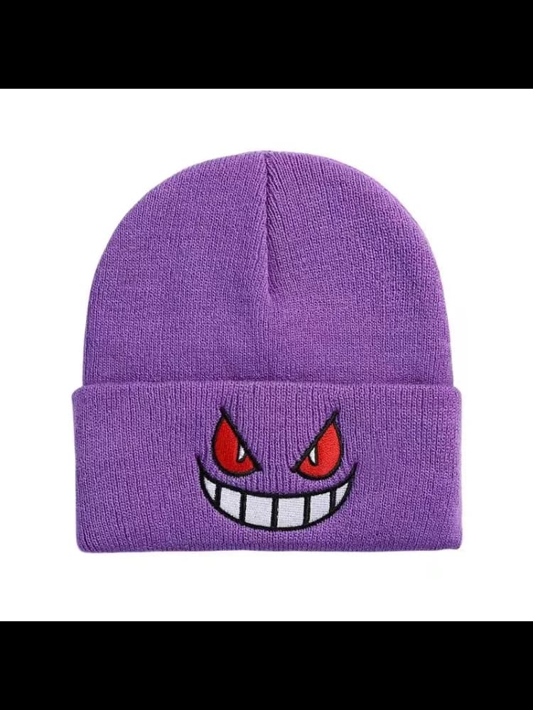 19 types Cartoon Embroidered Beanies Popular Anime Cartoon Embroidered Knitted Autumn Winter Warm Hat Wool Hat Gengar Beanies