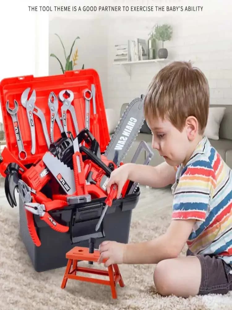 Children's Tool Set with Toy Drill Kids Construction Pretend Play Toy Tools Kit Gift for Toddler Boys Girls Childs