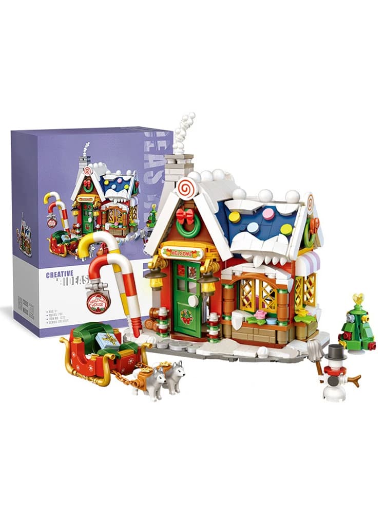Creative Christmas House Model Building Block Set DIY City Street View House Assembly Ornaments Children's Toys Holiday Gifts