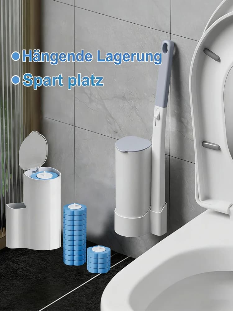 Toilet Brush and Holder Set with Disposable Refills Replacement Head Cleaning Kit Bathroom Cleaning Brush WC Accessories Tool