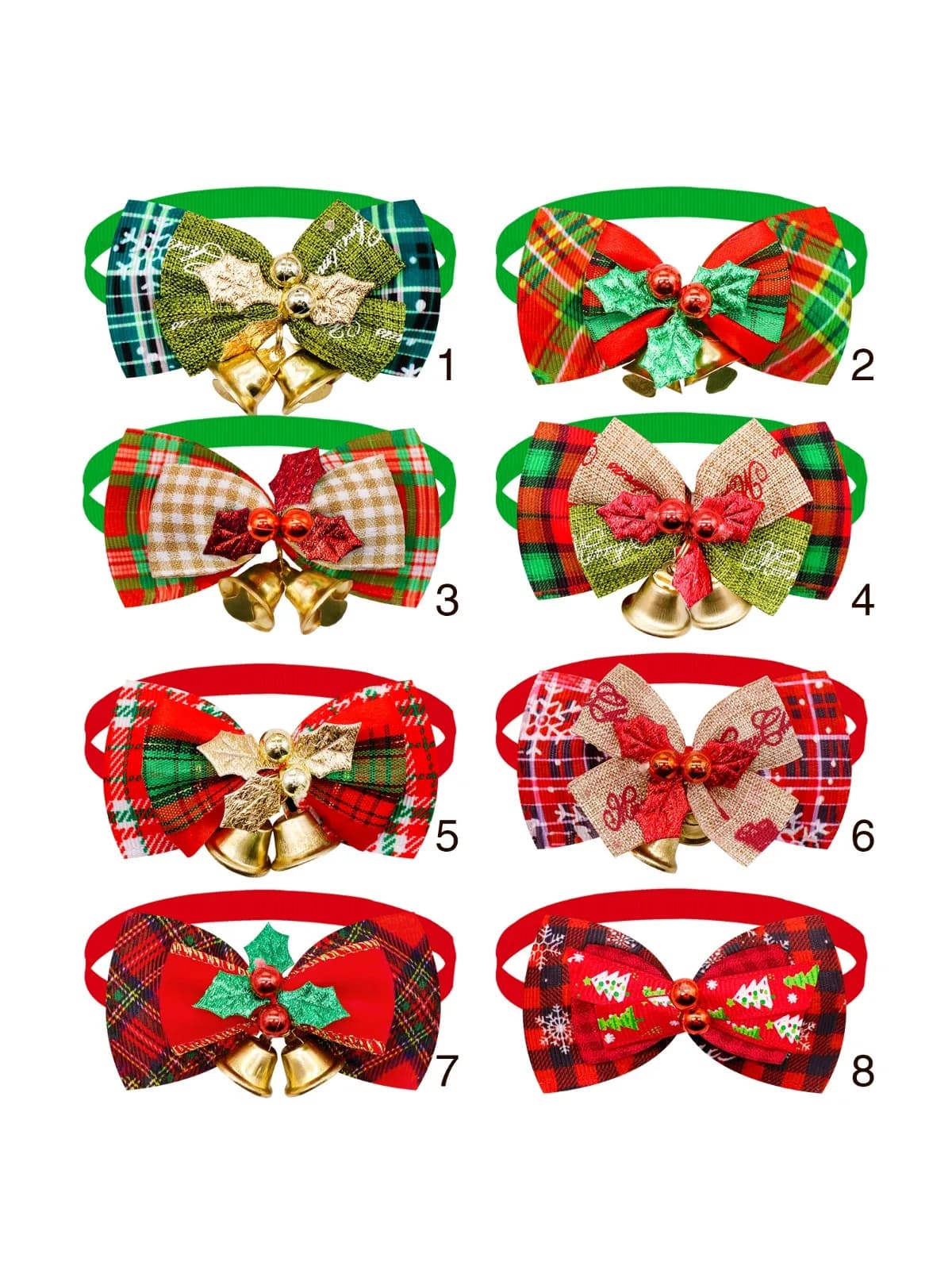 50/100pcs Bell Dog Bowtie Dog Christmas Bow Tie Collar  For Dogs Bows  Christmas Dog Grooming Accessories Pet Supplies For Dogs