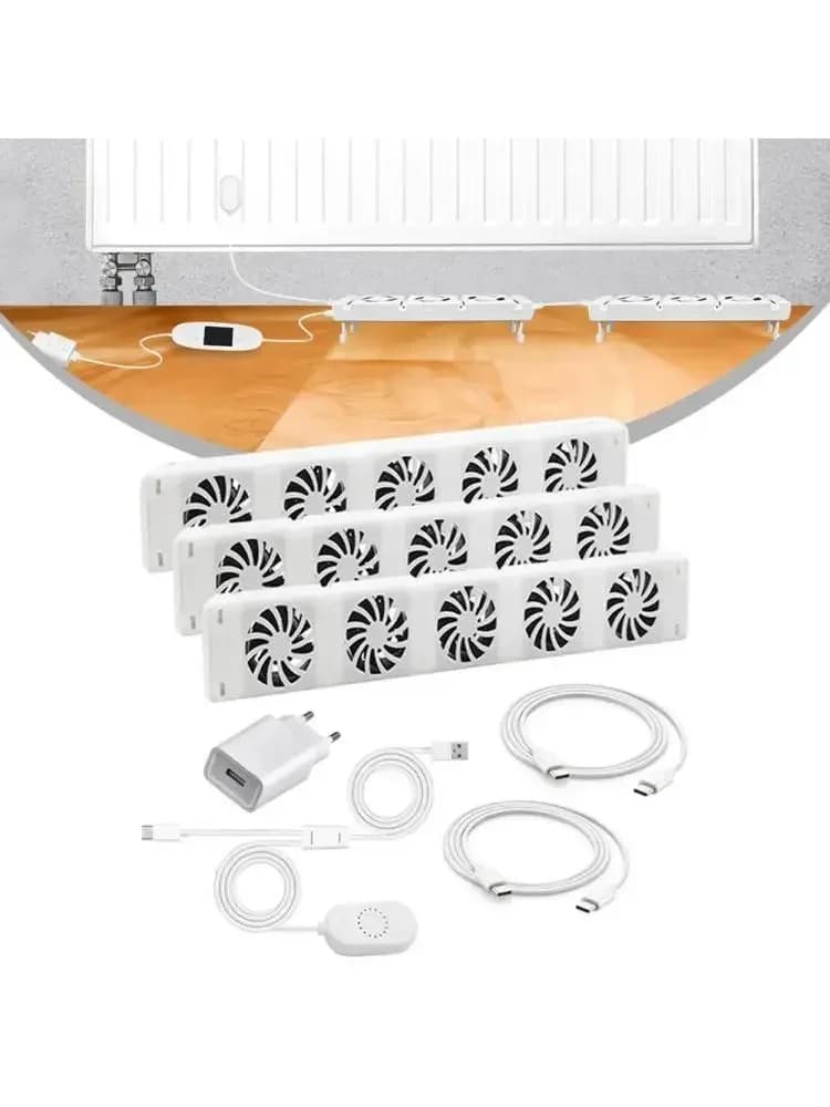 5.0 Radiator Fan For Smart Radiator Booster Extension Set Ventilator Fan Home Fireplace Fan Home Warm Heat Distribution EU-plug