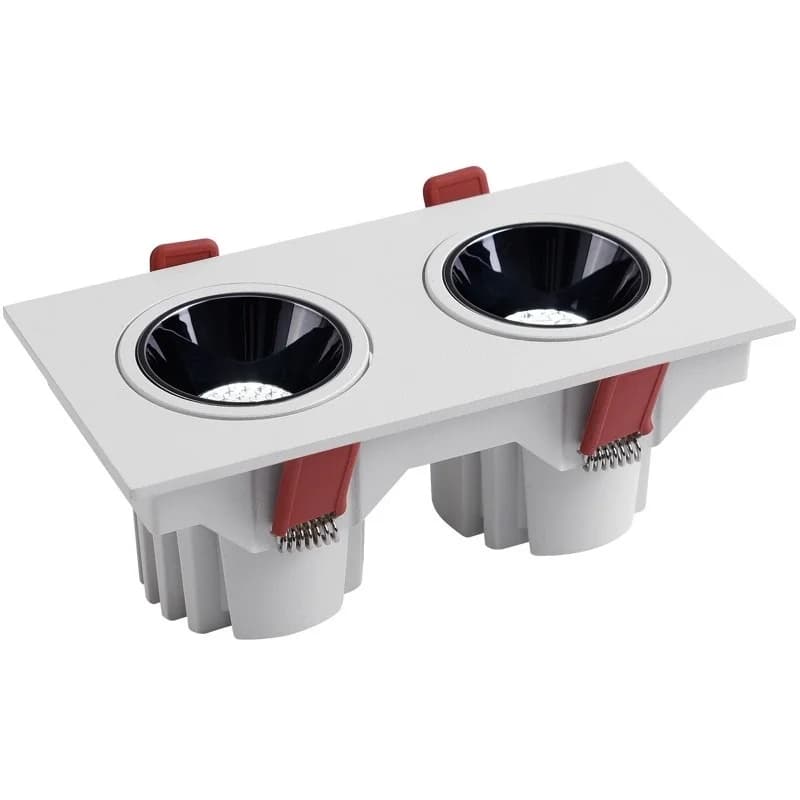 Dimmable Recessed Square LED Anti-Glare COB Downlight Spot Lights 7W 15W 1-3 Head Ceiling Lamp AC85-265V Aluminum Indoor Lightin