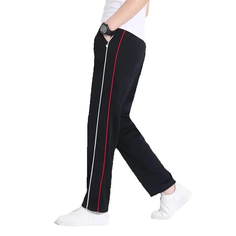 Black Unisex New Track Pants Casual Sweatpants mens Striped Bastic Trousers Straight Pants Joggers Simple Work Pants