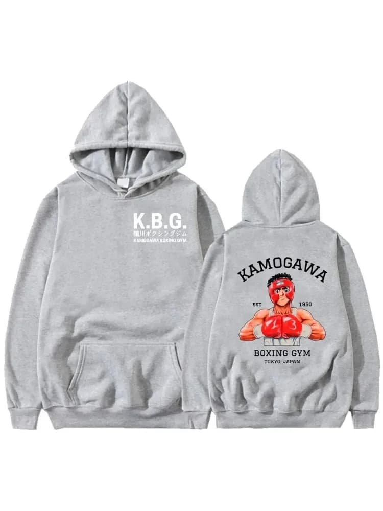 Anime Hajime No Ippo Kamogawa Boxing Gym Hoodie Women Men Sweatshirt Sport Coat KGB Graphic Clothing Harajuku Streetwear Tops