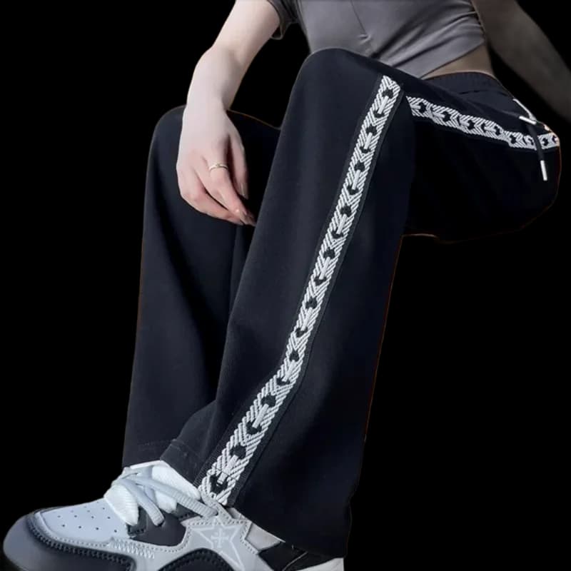 Wide-legged Women's High Waist Drooping Sports Fashion Spring and Autumn Casual Straight Narrow Version Banana Pants