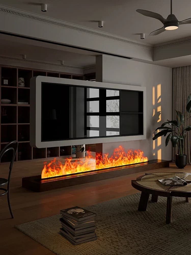 Water Electric 3D Fireplace Remote Control APP Mist Fireplace Embedded Realistic Mist Flame Interior Decoration Steam Fireplace