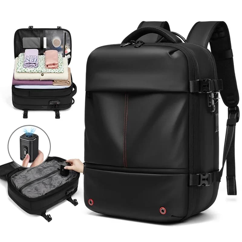 Travel Casual Backpack 16 inch Vacuum Compression Laptop Backpack USB Charging School Backpack Extended Hiking Business Backpack