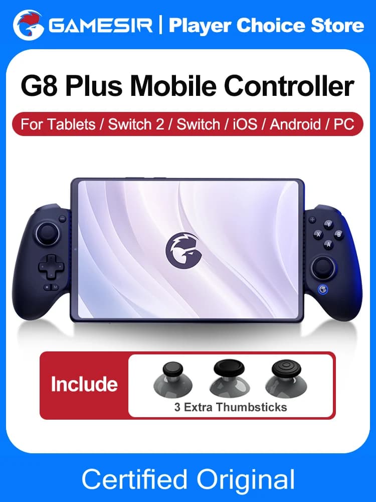 GameSir G8 Plus Gamepad for Nintendo Switch 2/1 Steam PC Phone Controller iOS Android Hall Effect Joysticks and Analog Triggers